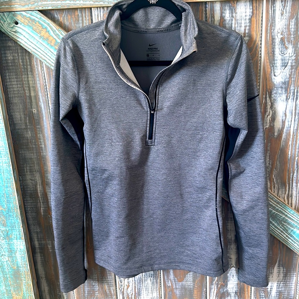 Nike Pro Sports long sleeve pullover with mesh arm sides in black